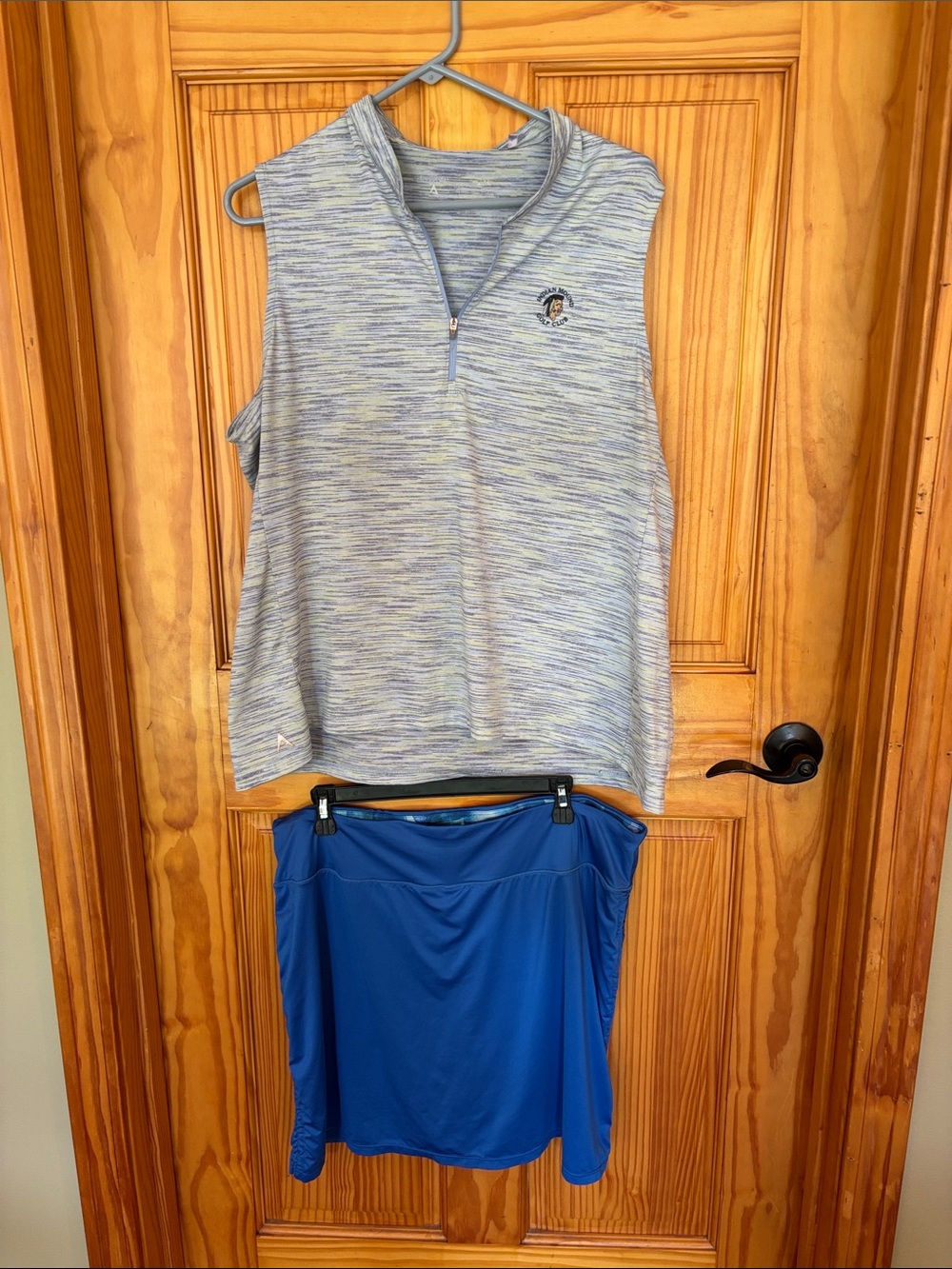 Antigua quarter zip Golf sleeveless - Heathered Light Blue